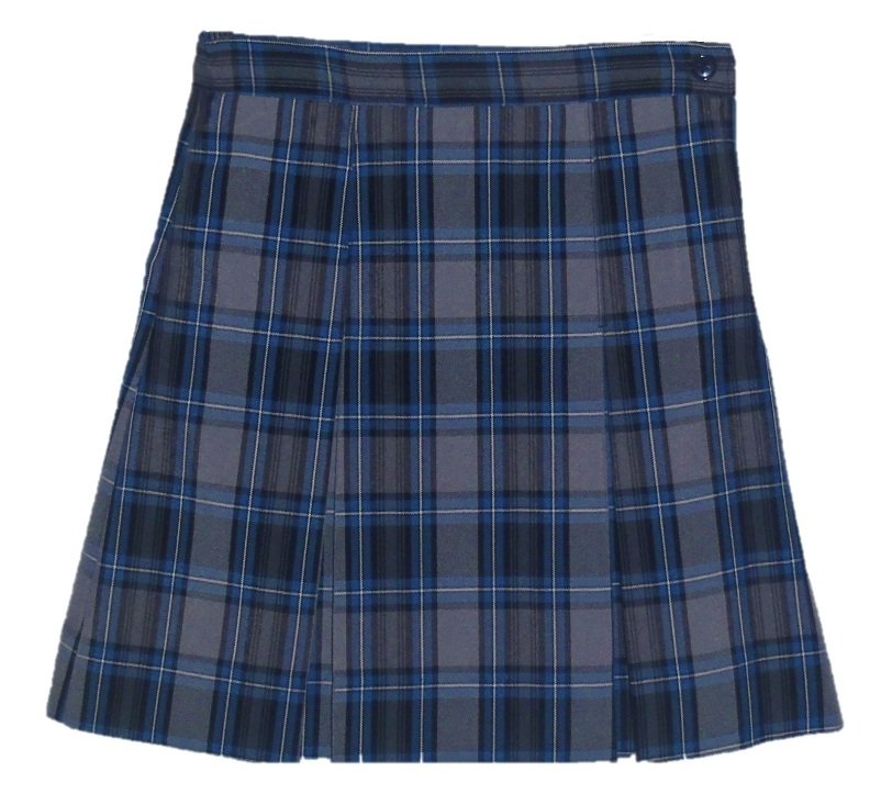 Traditional Waist Skirt - Kick Pleats - 100% Polyester - Plaid #47