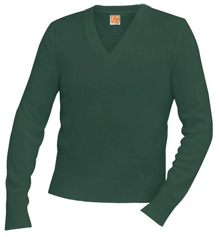 Unisex V-Neck Pullover Sweater - Hunter Green