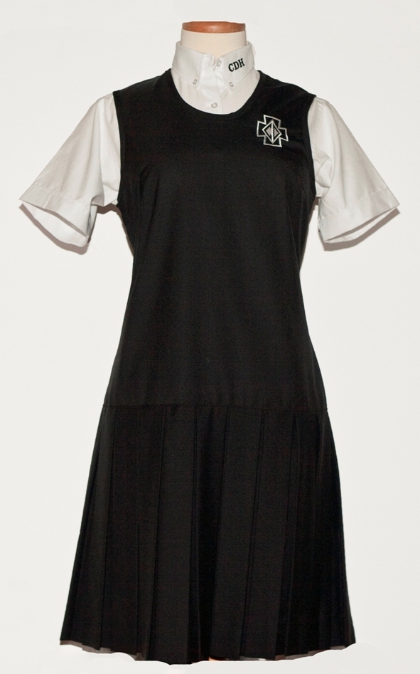 Cretin-Derham Hall Jumper - Drop Waist with Knife Pleats - Black with Logo